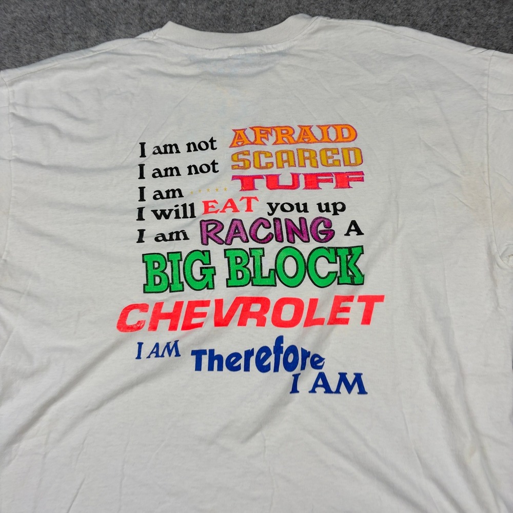 Vintage Chevelle Graphic T Shirt Mens XL White Racing Muscle Car Tee Y2K 90s - Picture 13 of 16